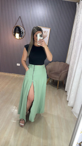 Saia longa zíper Bia