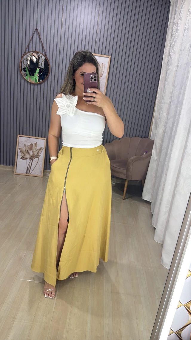 Saia longa zíper Bia