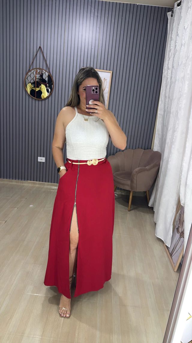 Saia longa zíper Bia