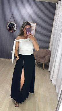 Saia longa zíper Bia